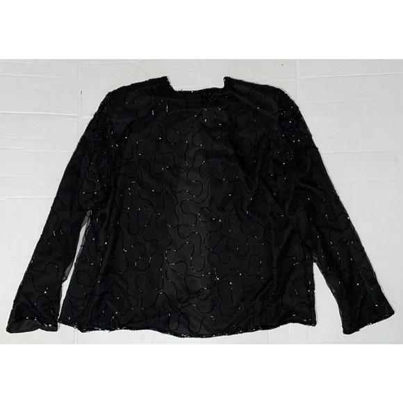 JMD black sequins bead evening formal jacket M/L - Picture 6 of 9